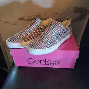 Corkys Multicolor Slip-On Sneakers Sz 8 New Un Box